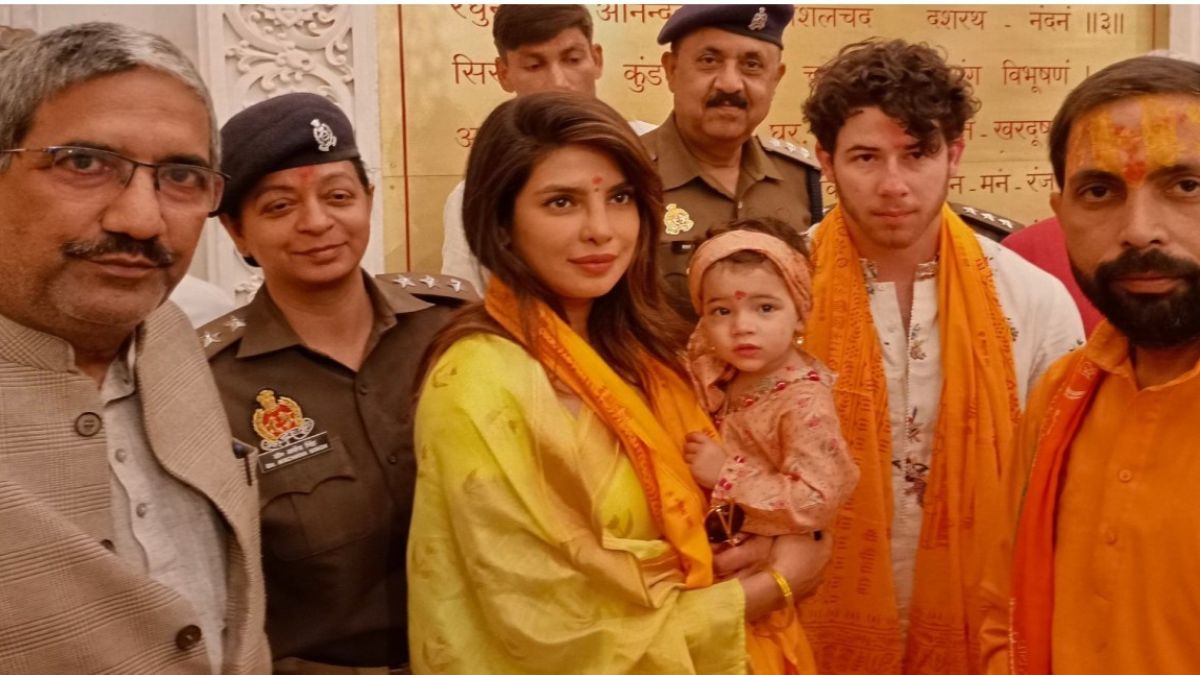 Priyanka Chopra seeks blessings at Ram Mandir in Ayodhya with husband Nick Jonas and daughter Maltie
