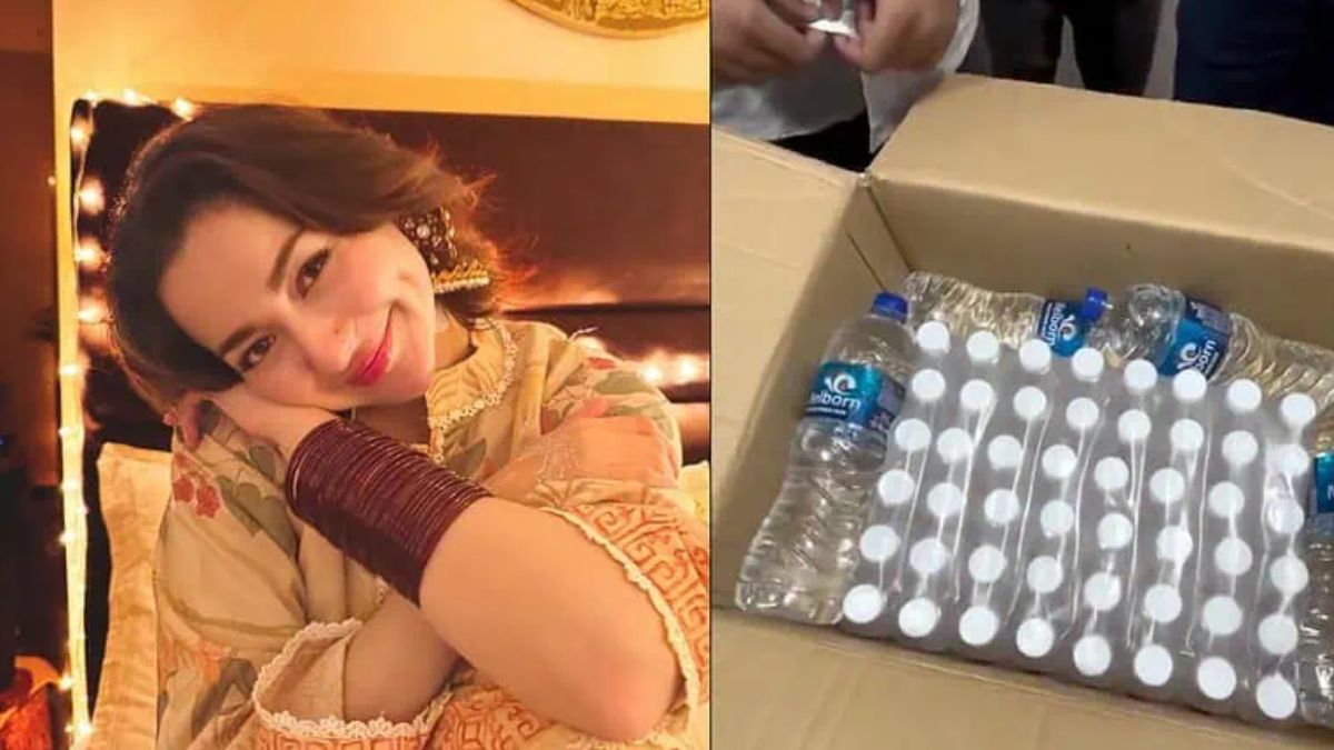 Hania Aamir receives a box filled with water from India amidst the rising tensions with Pakistan